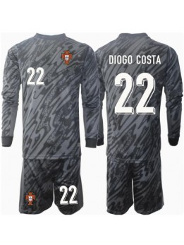 Portugal Diogo Costa #22 Målvakt Replika Borta Kläder Barn EM 2024 Långärmad (+ byxor)